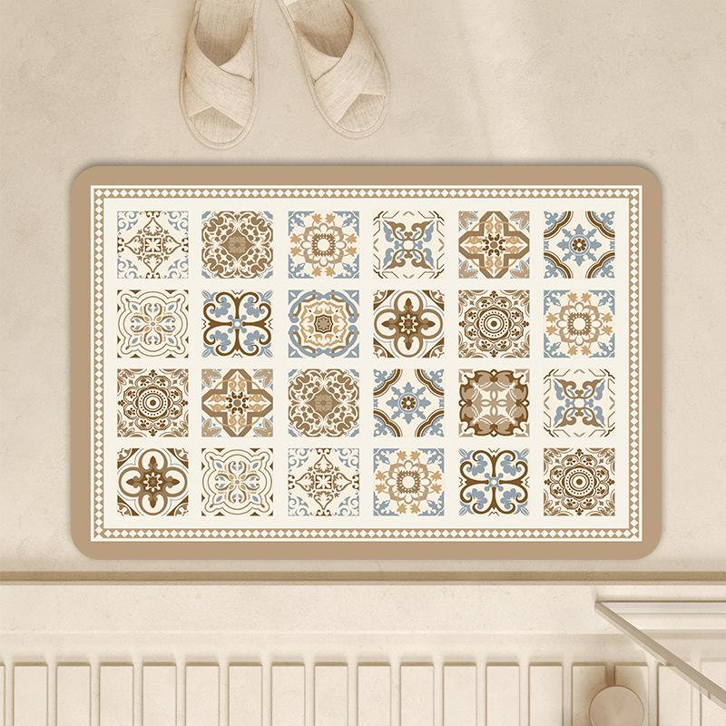 French Cream Wind Diatom Mud Mat Toilet Door Absorbent Quick Drying Mat Household Non-slip Mat