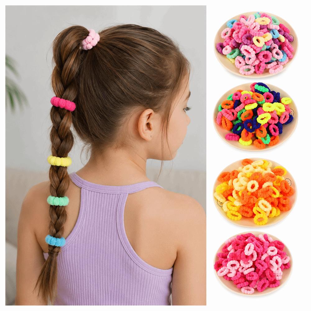 500pcs High Stretch Ponytail Holders Soft Hair Scrunchies Small Hair Rubber Bands For Girls Kids