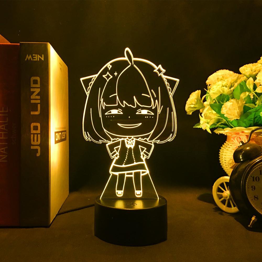 Новая странная светодиодная настольная лампа ANMIT Anime SPY×FAMILY Anya Forger Рисунок 3D ночник Красочный сенсорный пульт дистанционного управления Рождественский подарок
