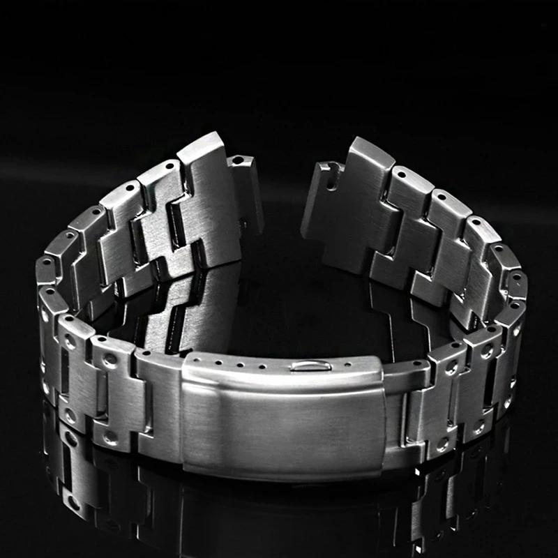Прочный ремешок для часов из нержавеющей стали для Casio G-Shock GWM5610 DW5600 GW-5000 G-5600 GA2100 GM5600 GM2100 Мужской 16 мм Ремешок для часов
