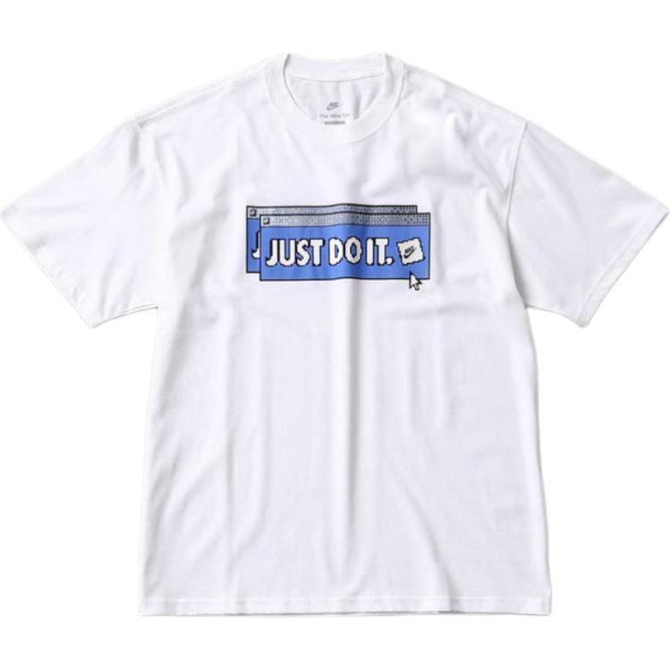 Nike Футболки мужские белые с круглым вырезом умеренного прямого кроя FD1301-100