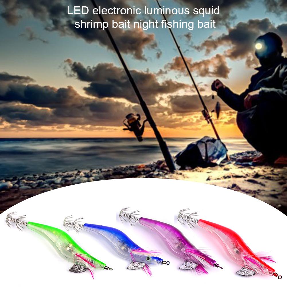 Squid Jigs Saltwater Saltwater Fishing Lures Double Hook Design Floating Bait Glow-in-The-Dark Realistic for Trolling Sea