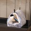 Утолщенная кровать для клетки хомяка Полузакрытое подвесное гнездо для хомяка Плюшевый гамак для хомяка Зима