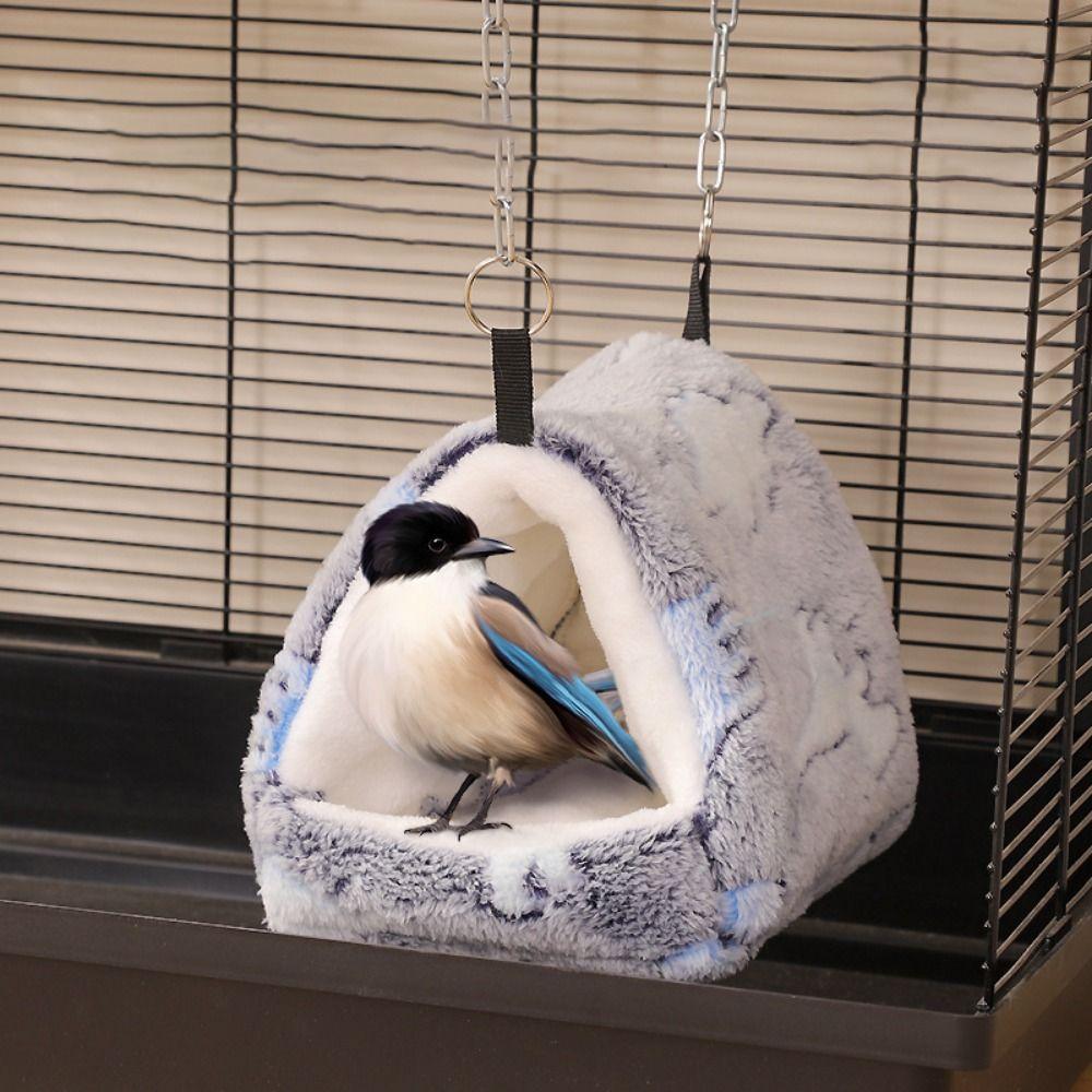 Утолщенная кровать для клетки хомяка Полузакрытое подвесное гнездо для хомяка Плюшевый гамак для хомяка Зима