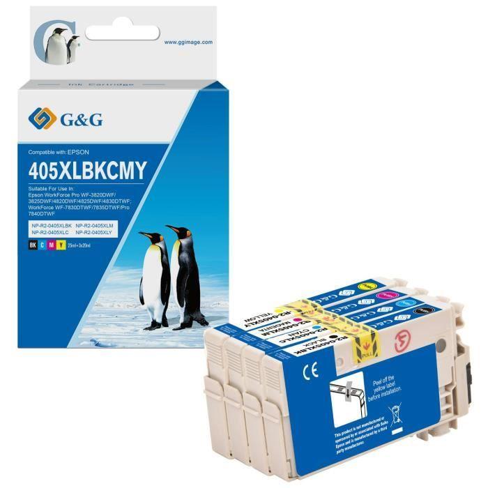 G&G 405XL- 4 cartouches d'encre compatibles avec Epson 405 405XL