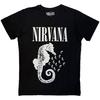Nirvana Unisex Adult Seahorse & Logo Mono T-Shirt