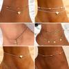 Female Bohemian Pearl Heart Summer Anklets For Women Foot Beach Ankle Bracelets Girls Barefoot On Leg Chain Jewelry