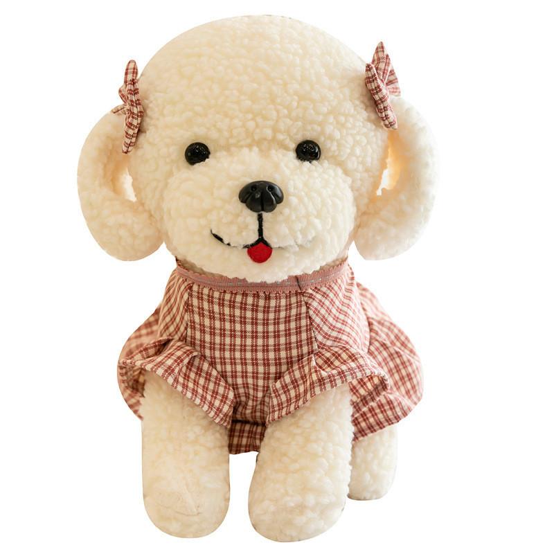 Adorable Teddy Dog With Dress Plush Toy Animal Stuffed Doll Kids Decoration Gift