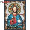 Huacan Полный дрель Алмазная картина Вышивка Иисус Христос DIY Вышивка крестом Стразы