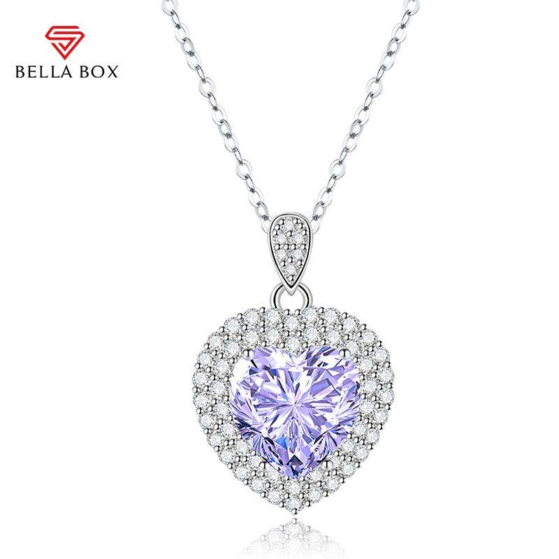 BELLA BOX Heart Pendant Necklace Multiple Colour Fashion Wedding Engagement Jewelry
