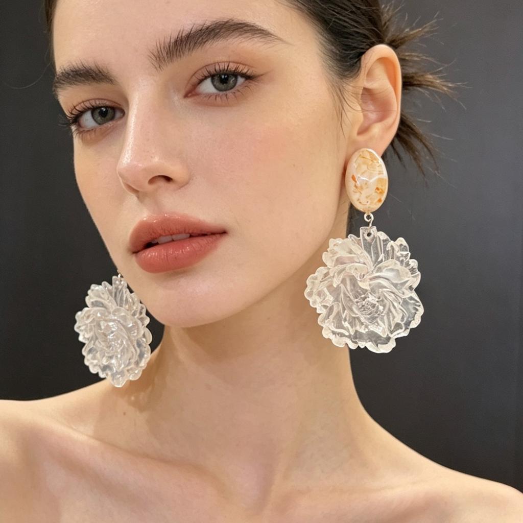 Gentle Temperament, Clear Flowers, High-end Three-dimensional Petals Women's Earrings