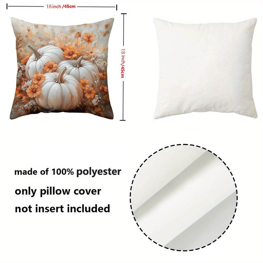 1 Pieces-2D flat printing Autumn Pumpkins And Flowers Decorative Cushions Polyester pillowcase, sofa decorative cushion cov