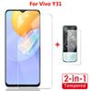 Новое противоударное закаленное стекло 9H 2 в 1, защитная пленка для экрана и объектива камеры, мягкая пленка для Vivo Y31