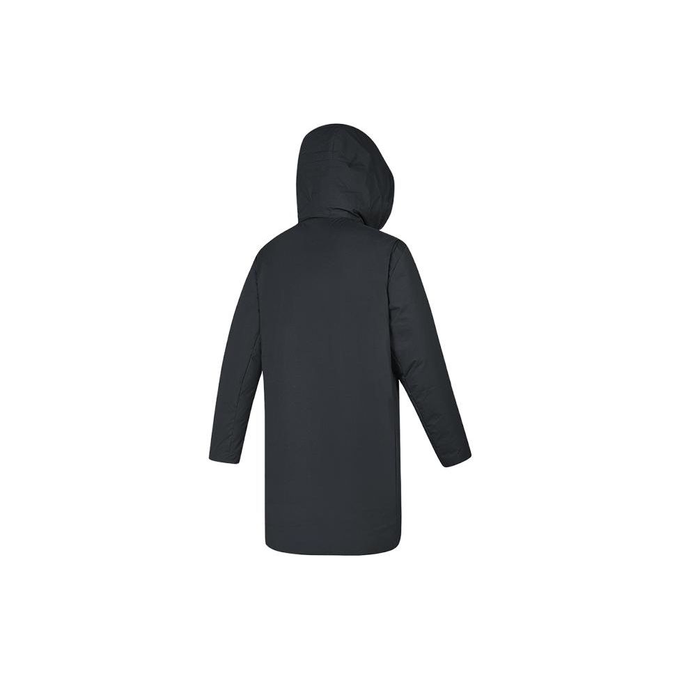 Fila Серия Гольф Однотонная Элитная Пуховая Куртка Миди с Капюшоном Мужская Верхняя Одежда Глубокий Черный A11M345903FBK