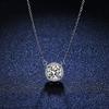 New Real Moissanite Round Pendant Necklace D Color VVS1 Lab Diamonds S925 Sterling Silver for Women Wedding Fine Jewelry