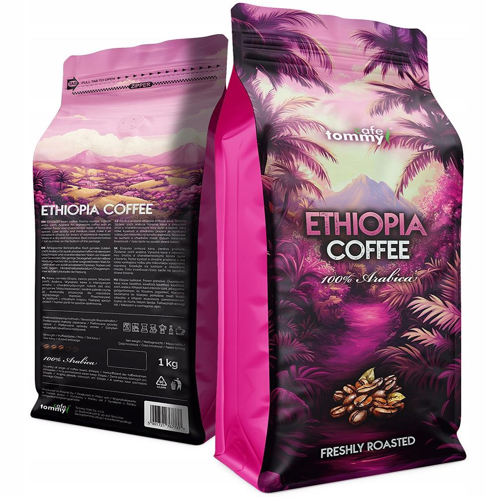 Kawa ziarnista etiopia 1kg 100% arabica świeżo palona tommy cafe