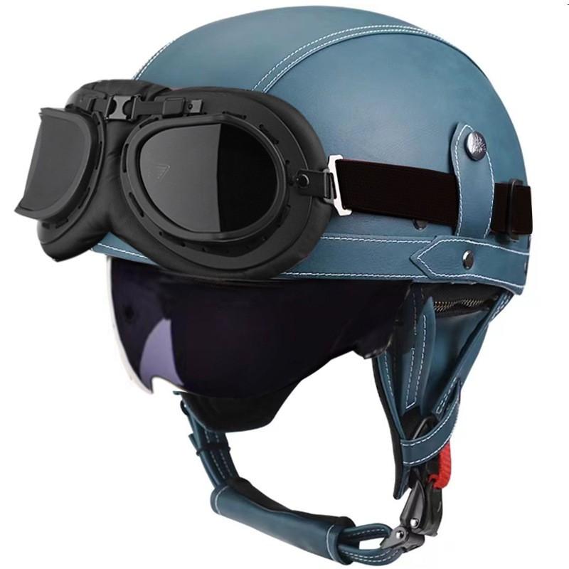Vintage-Style Open Face Motorcycle Helmet Adults Unisex ABS Half With 3C Certification