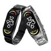 Совместимый с Xiaomi Band 7 браслет из нержавеющей стали с тремя рядами звеньев