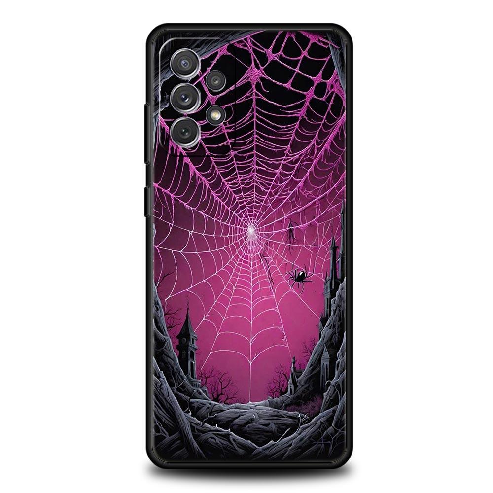 Чехол-паутина для телефона Samsung Galaxy A55 A35 A15 A14 A13 A25 A54 A51 A71 A72 A73 A32 A52 A41 5G Мягкий ТПУ корпус Fundas Capas