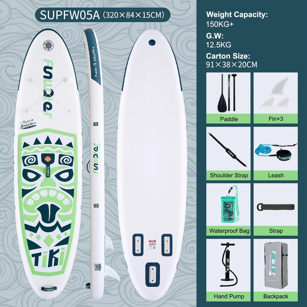 FUNWATER SUPFW05A SUP Board Wide Stable Max 180kg 320x83x15cm