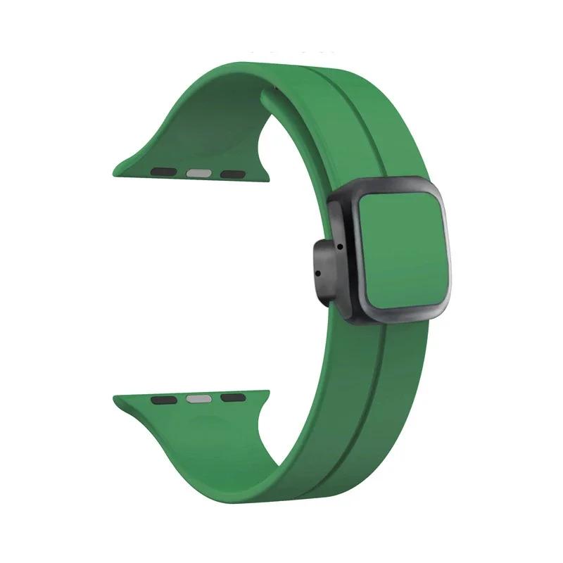 Новый силиконовый ремешок с магнитной застежкой для Apple Watch Band 44мм 45мм 38мм 49мм 40 42 41мм Спортивный браслет iWatch ultra 2 9 6 7 8 SE