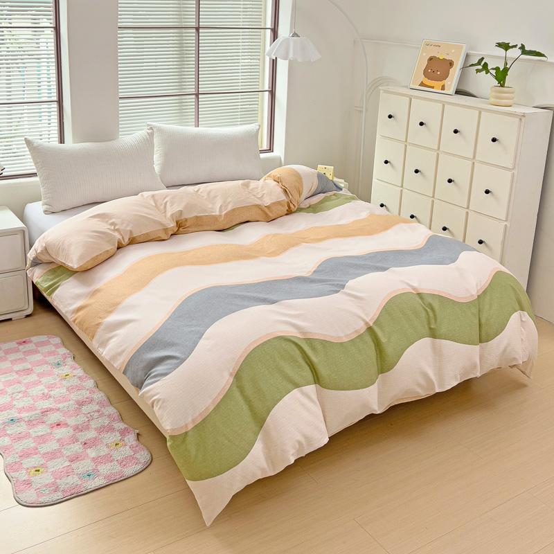 Пододеяльник с абстрактными полосками и волнами, геометрический узор, постельное белье размера «queen-size», 100% хлопок, пододеяльник с застежкой-молнией для детей и взрослых