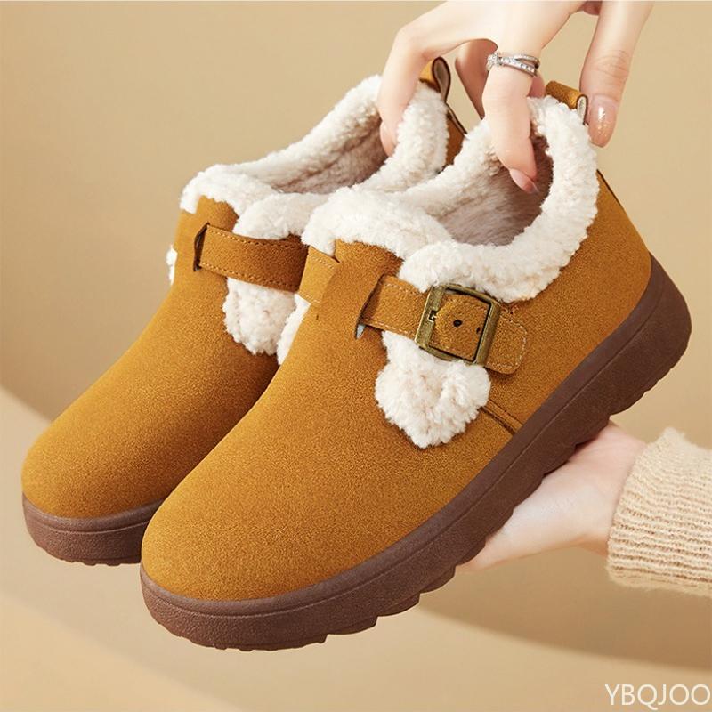 Модная обувь женские хлопковые туфли зима новая мода универсальные хлопковые ботинки на толстой подошве и с утолщенной подкладкой трансграничные сноубутсы на одной педали