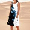 Летние платья для женщин, свободные пляжные повседневные сарафаны без рукавов с карманами, платье-майка