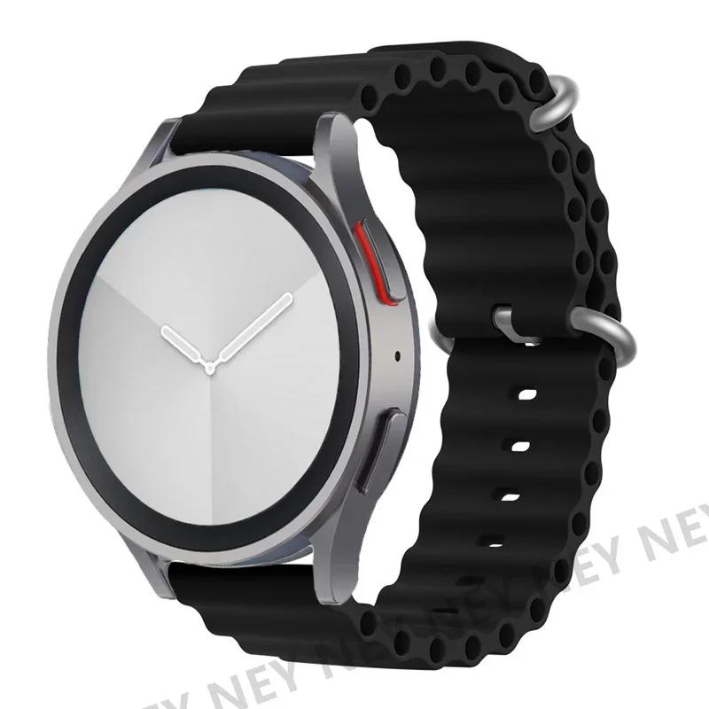 Ocean Silicone Bands For Samsung Galaxy Watch 7/6-4 classic/5-Pro/active 2 22mm 20MM Bracelet Amazfit Huawei GT 4-3 Watch Strap