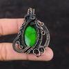 Green Fire Labradorite Pendant Copper Wire Wrapped Pendant Gemstone Copper Jewelry Handmade Pendant Engagement Gift Dainty Wire Wrap Jewelry