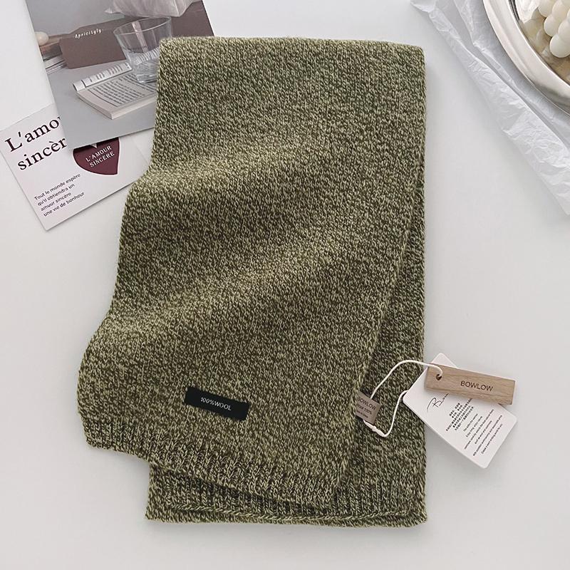 Winter Narrow Scarf Wool Scarf Solid Color Scarves Men'S And Women'S Universal Warm And Cold-Proof Poncho