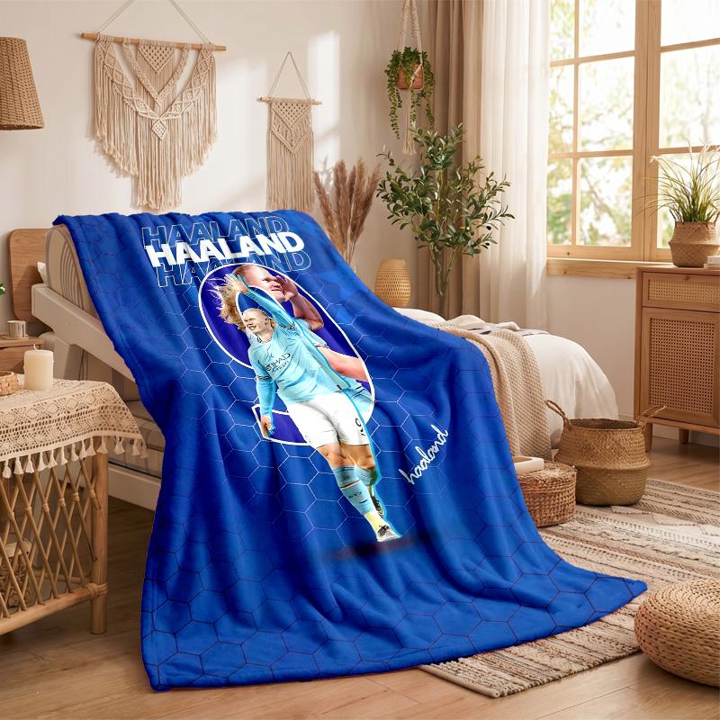 Erling Haaland Print Flannel Blanket Soft Warm Sofa Bed Throw Blanket For Home Office Bedroom