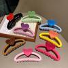 Cute Love Heart Plastic Hair Claw Clips Accessories for Women Girl Geometric Hollow Large Medium Size Hairpins Catch Crab Gifts