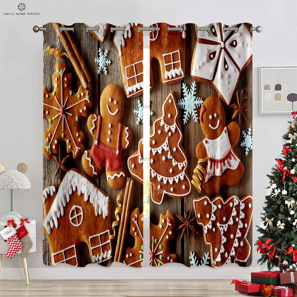 Christmas Decoration Curtains Snowflakes Christmas Tree Decoration Curtains Living Room Bedroom Fireplace New Year Curtains