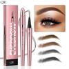 4 Fork Tip Eyebrow Pencil 3D Microblading Waterproof Dark Brown Natural Color Fine Stroke Eyebrow Pencil Ladies Makeup