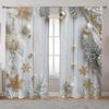 2 Elegant Classic Art Christmas Tree and Snowflake Design Rod Pocket Curtains for Home Decor In Living Room and Bedroom Window