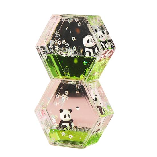 Панда Жидкостный Пузырьковый Таймер Песочные Часы Масляные Сенсорная Игрушка для Детей Взрослых Настольный Антистресс Успокаивающая Игрушка для Снятия Стресса Декор для Дома Офиса Стола