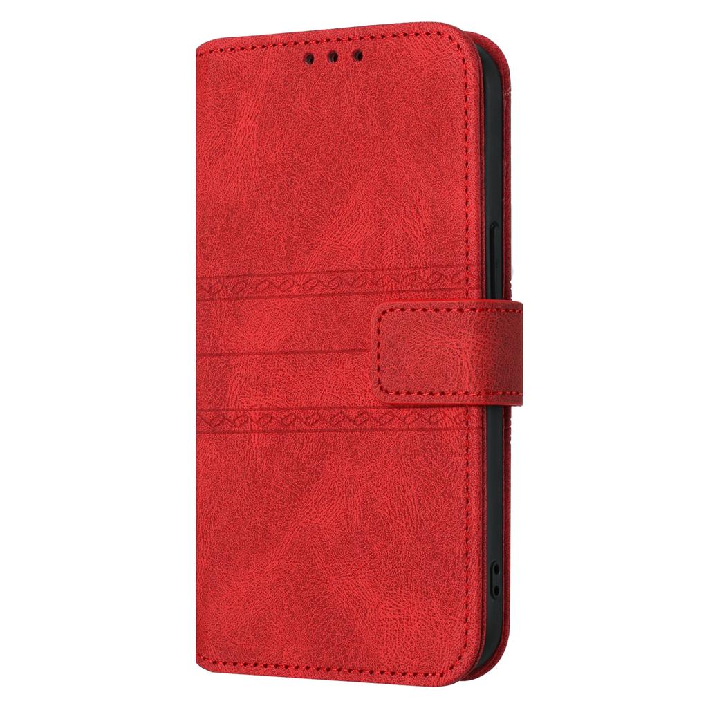 For Xiaomi Redmi 15 5G (Global) (169mm) Case Wallet Skin-Touch Leather Imprinted Phone Cover with Wrist Strap