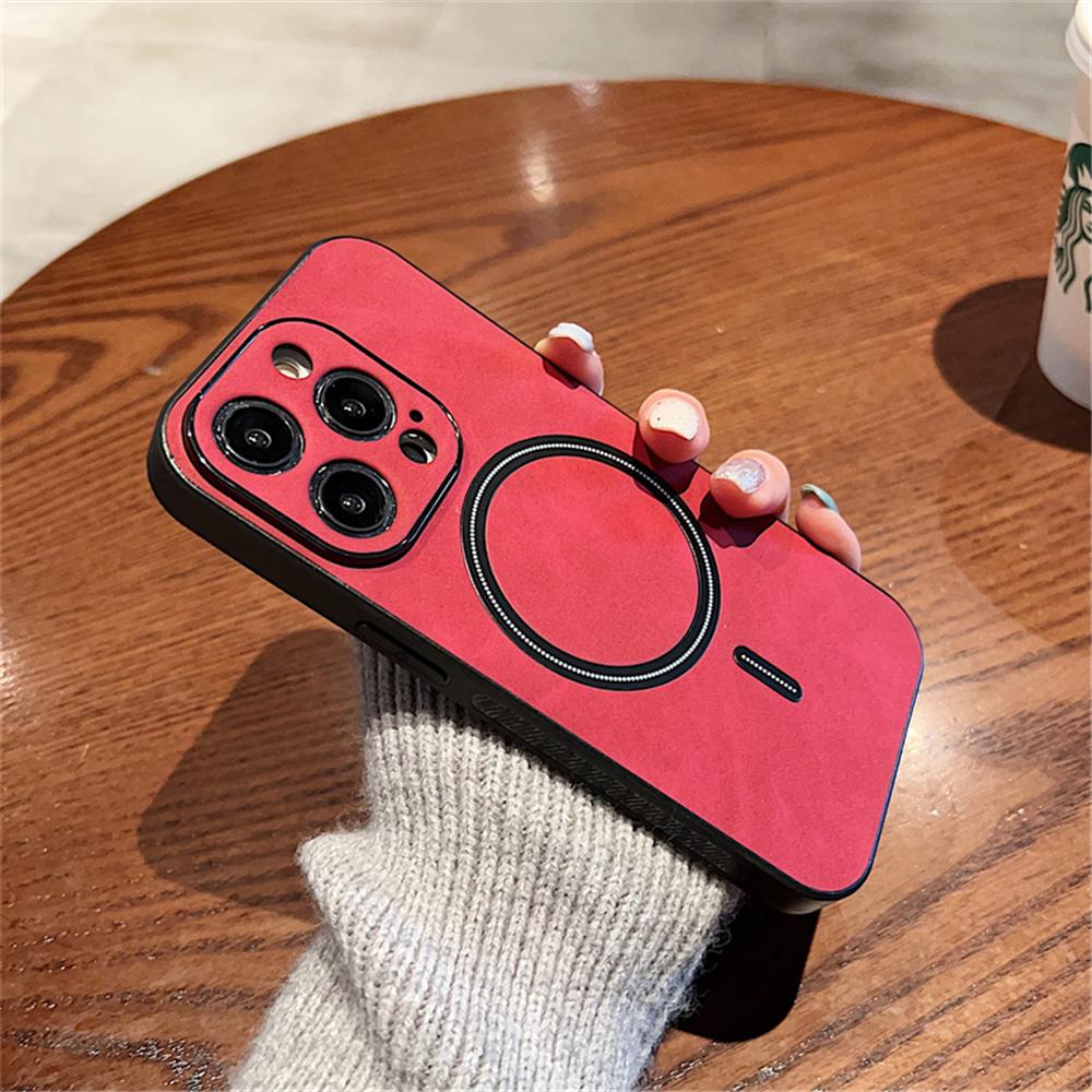 Кожаный чехол Magsafe Magnetic для iPhone 16 15 Pro Max 14 13 12 11 XR XS X Wireless Charge Silicone Camera Protection Cover