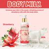 Лосьон для тела Клубника и Молоко - Глубоко увлажняет и питает Светло-бежевый, Улучшает Светло-бежевую мягкость, Защищает от сухости