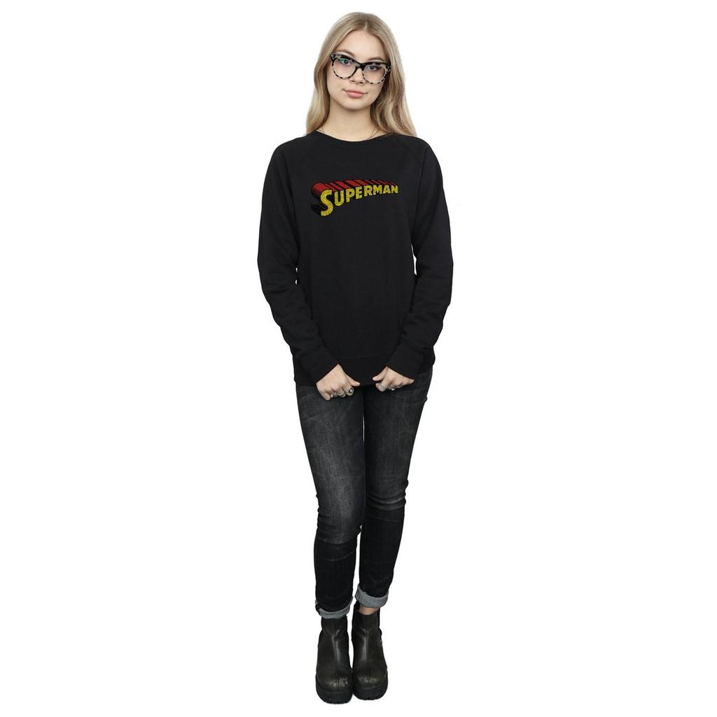 DC Comics Womens/Ladies Superman Telescopic Crackle Logo Sweatshirt