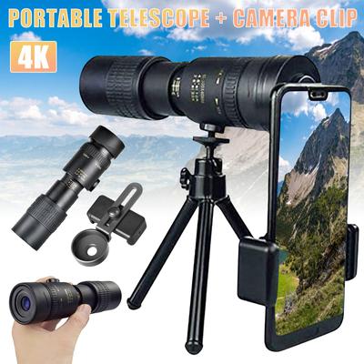 (проектор)Портативный монокулярный телескоп с супертелеобъективом 4K 10-300X40 мм и зумом