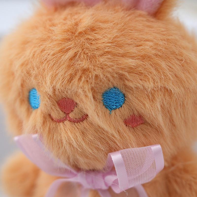 Cute Cartoon Plush Bear And Bunny Keychain Fluffy Doll Pendant For Bags And Keys