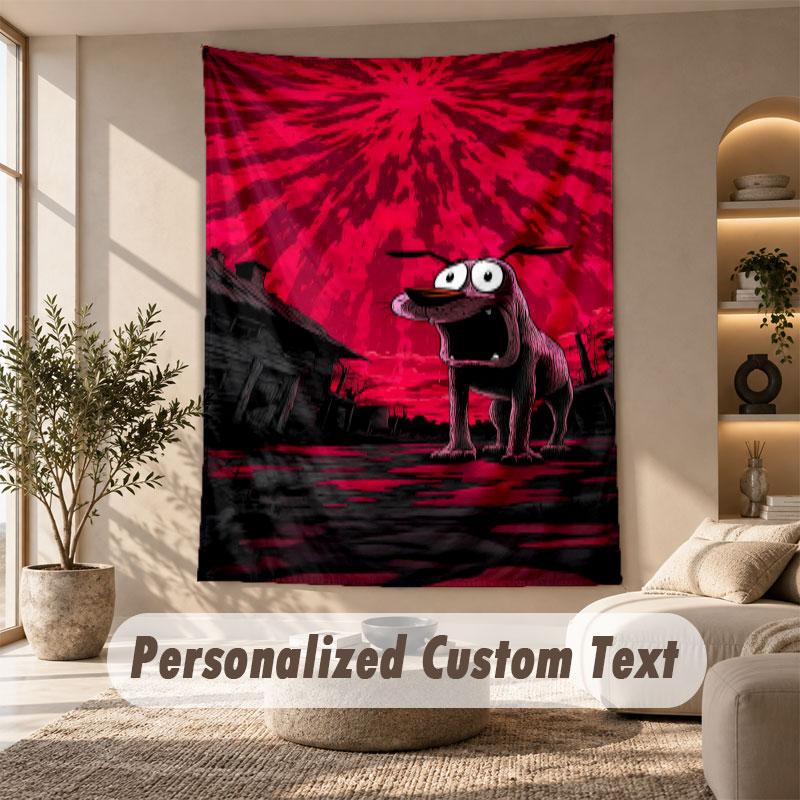 Wall Hanging Tapestry Art Cloth Bedroom Room Background DecorCourage the Cowardly Dog