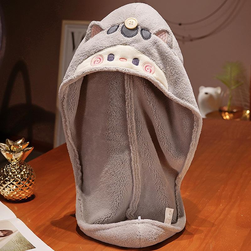 Милое полотенце для волос кошки Супервпитывающий набор полотенец для волос Высококачественное приятное к коже полотенце для волос для семейной ванной