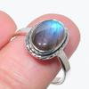 Natural Labradorite Gemstone Handmade 925 Solid Silver Jewelry Ring Size 9 T1N53