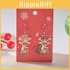 Christmas Deer Acrylic Earrings With Geometric Design For Holiday Party Wear