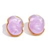 Yhpup Joyful Candy Resin Acrylic Stud Earrings Exquisite Stainless Steel Y2K Popular Attractive JewelryPurple White Blue Pink