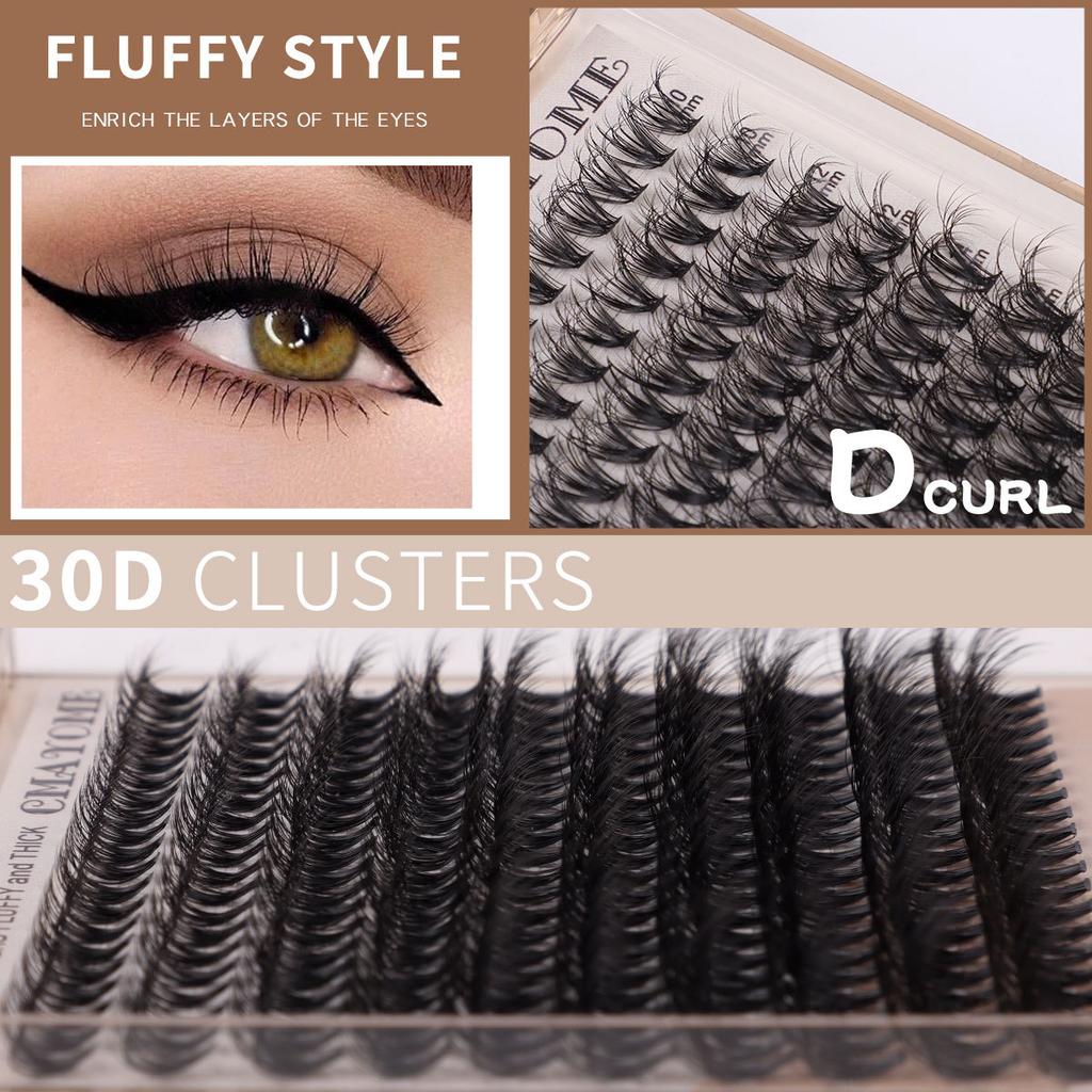 Dense D-Song Single-Cluster False Eyelashes 10-18Mm Daily Natural Curling Diy Segmented Grafting