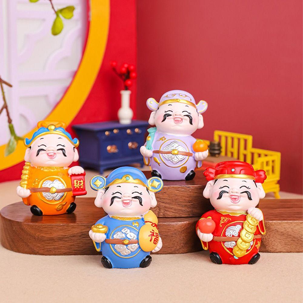 Cute Lucky New Year Statue Fortune Chinese God Statue New Year Decoration Gifts